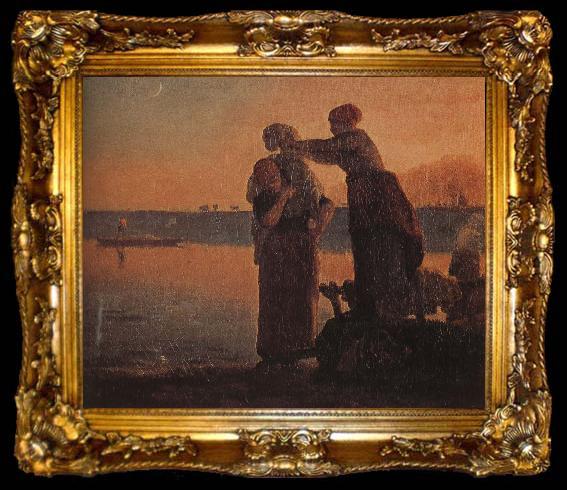 framed  Jean Francois Millet Washerwoman, ta009-2